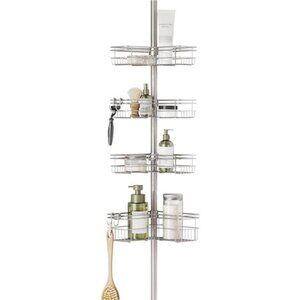 Home Tension Pole Shower Caddy, Adjustable Corner Shower Storage System